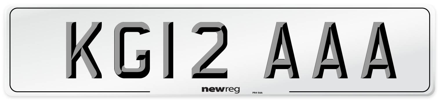 KG12 AAA Number Plate from New Reg